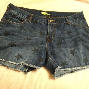 Old Navy star print Diva style jean shorts size 16
